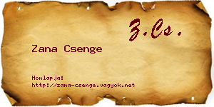 Zana Csenge névjegykártya
